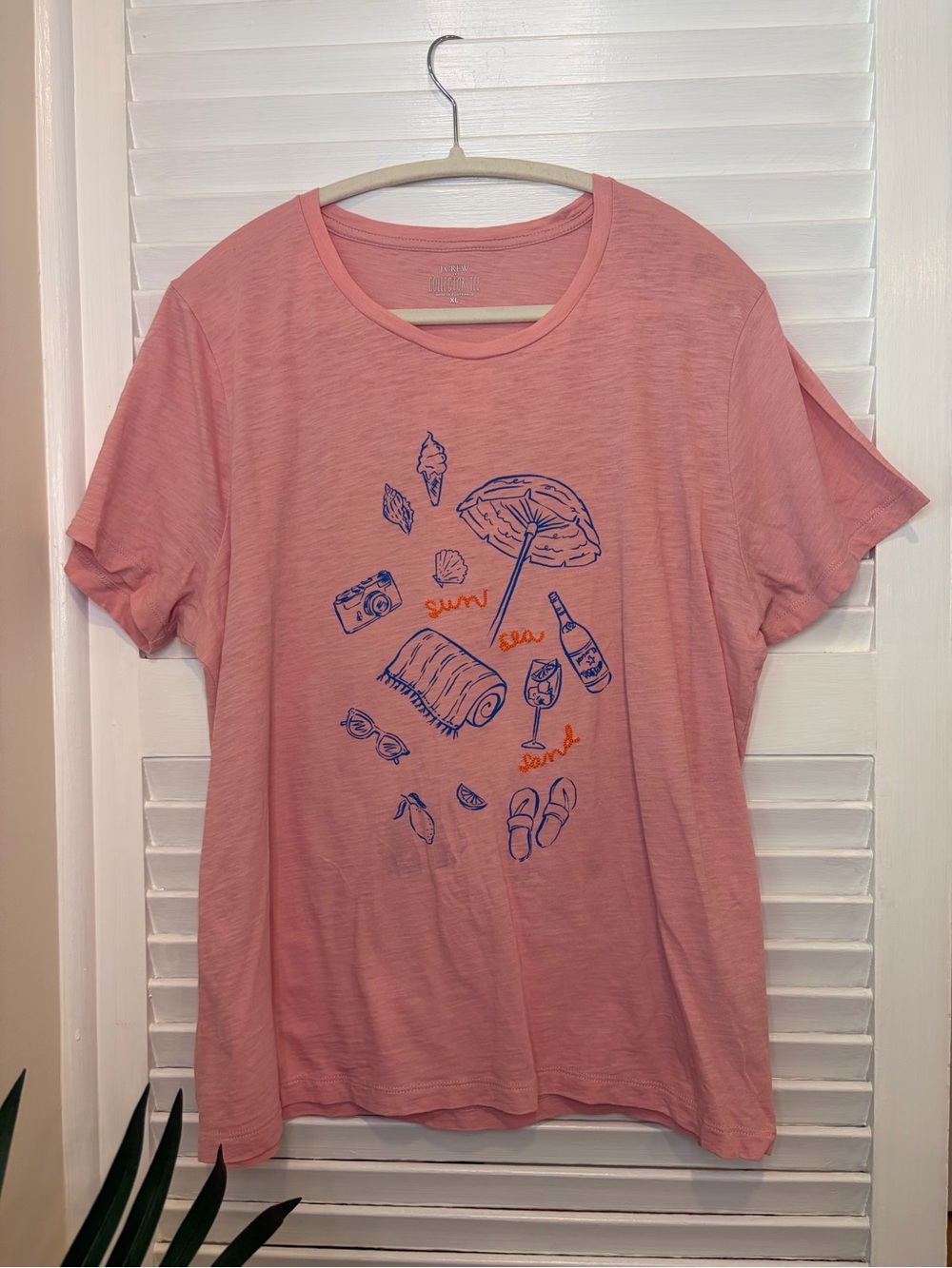 J.Crew Collector Tee Pink Beach Graphic T-Shirt Size XL
